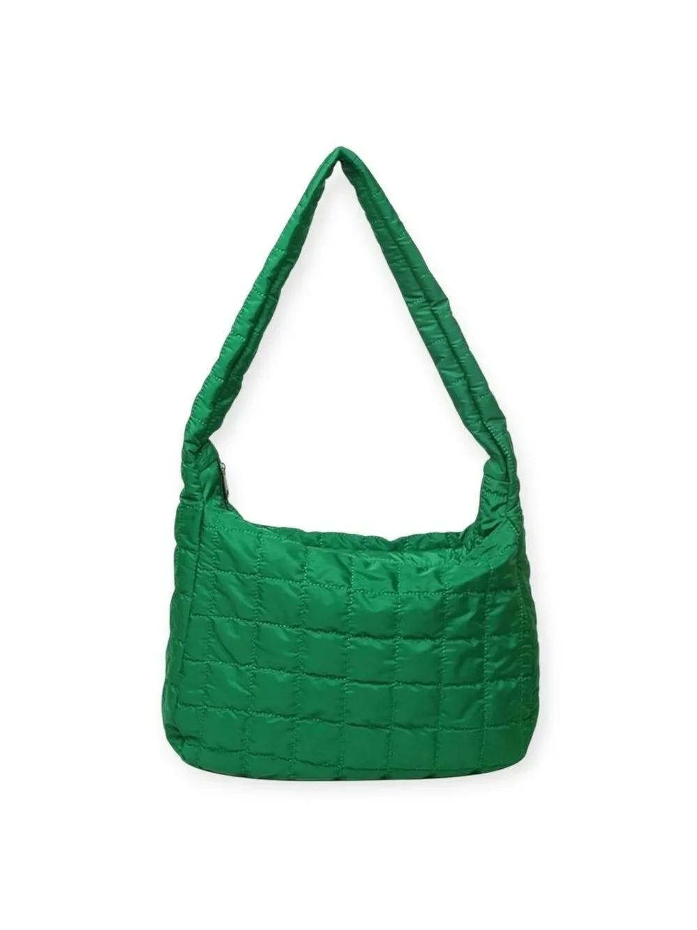 Quilted hobo Green bag with quilted details large capacity shoulder bags